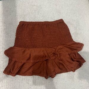 Zara Brown Ruffle Mini Skirt